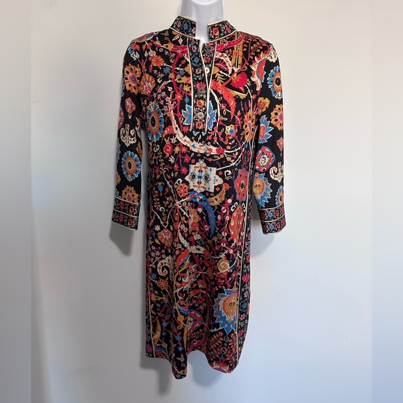 Gretchen Scott Designs Mandarin Jersey Dress - Black Magic Carpet - Picture 1 of 7